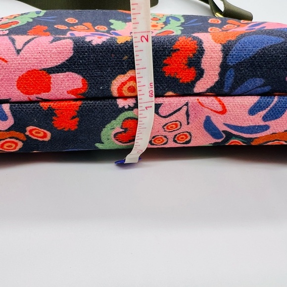 R. Riveter Floral Canvas Crossbody Bag - Multicolor Gold Hardware - Picture 5 of 10